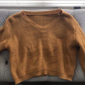 burnt orange cropped sweater